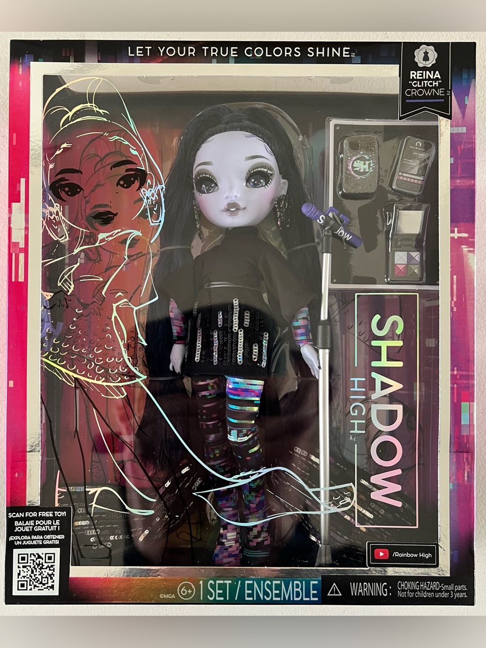 Rainbow High Shadow High Reina Glitch Crowne Fashion Doll New